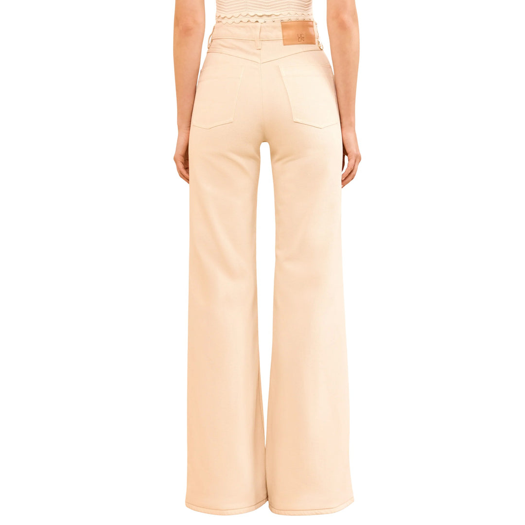 The Odelia High Rise Wide Leg Flare Jean in Cowrie