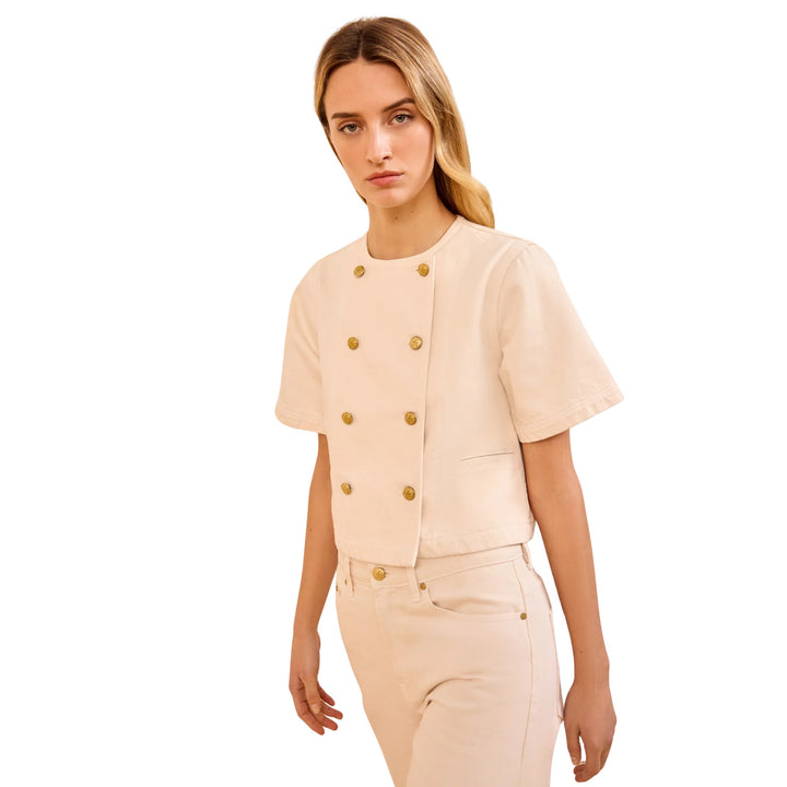 The Serge DB Short Sleeve Jacket in Cowrie