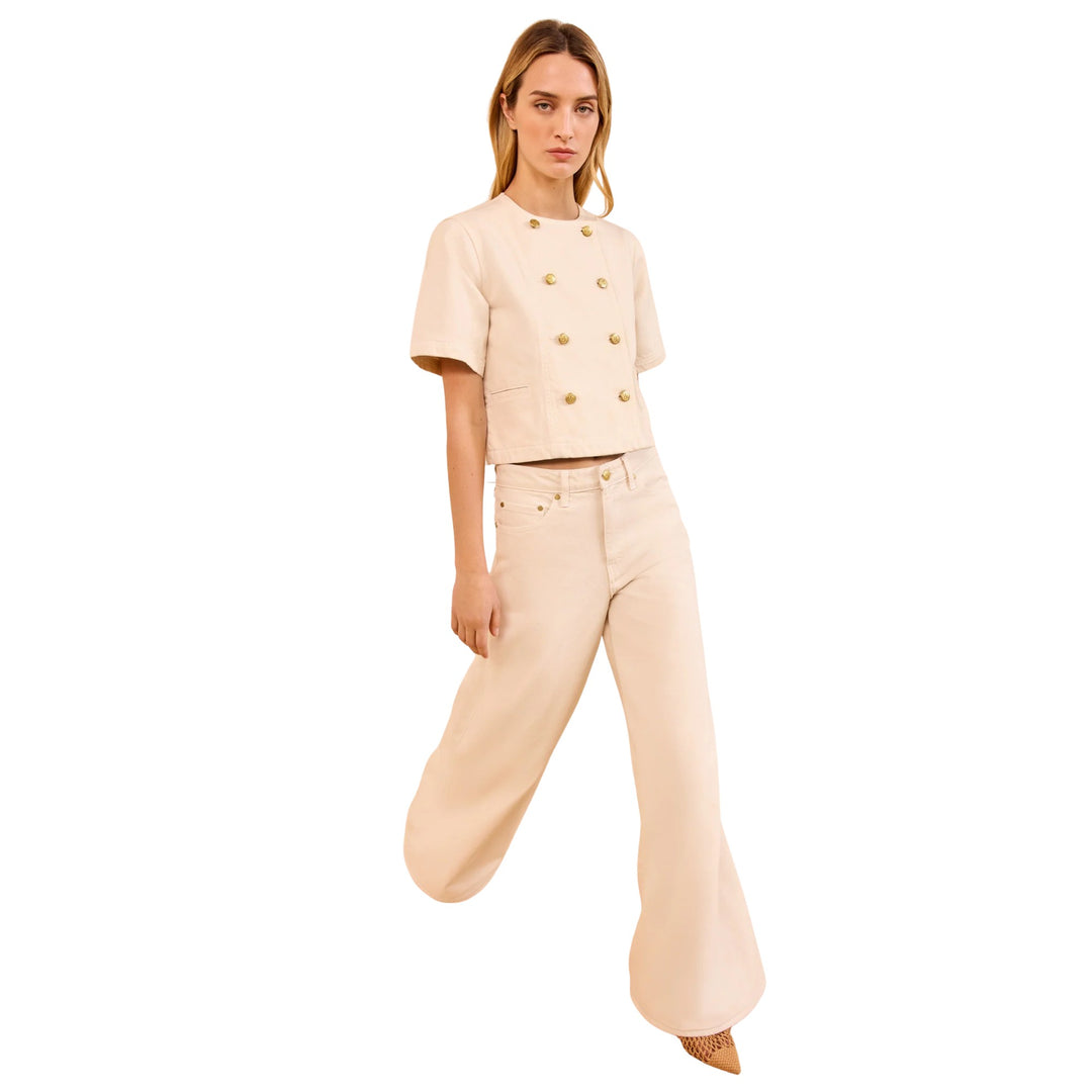 The Serge DB Short Sleeve Jacket in Cowrie