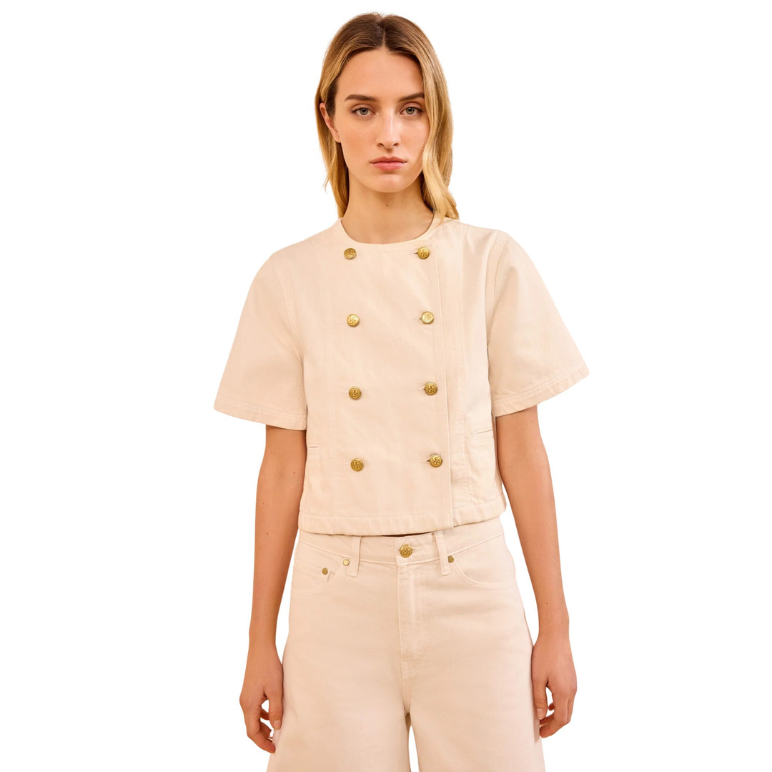 The Serge DB Short Sleeve Jacket in Cowrie