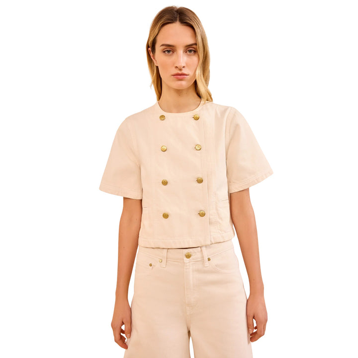 The Serge DB Short Sleeve Jacket in Cowrie
