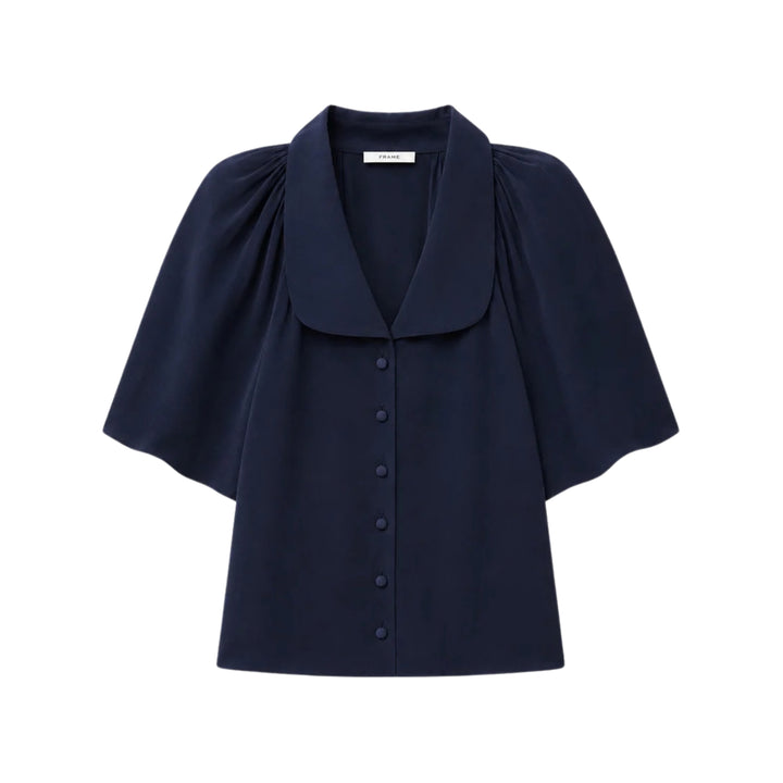 The Short Sleeve Silk Gala Shirt in Navy