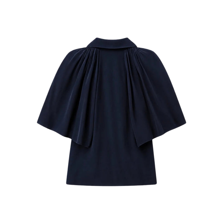 The Short Sleeve Silk Gala Shirt in Navy