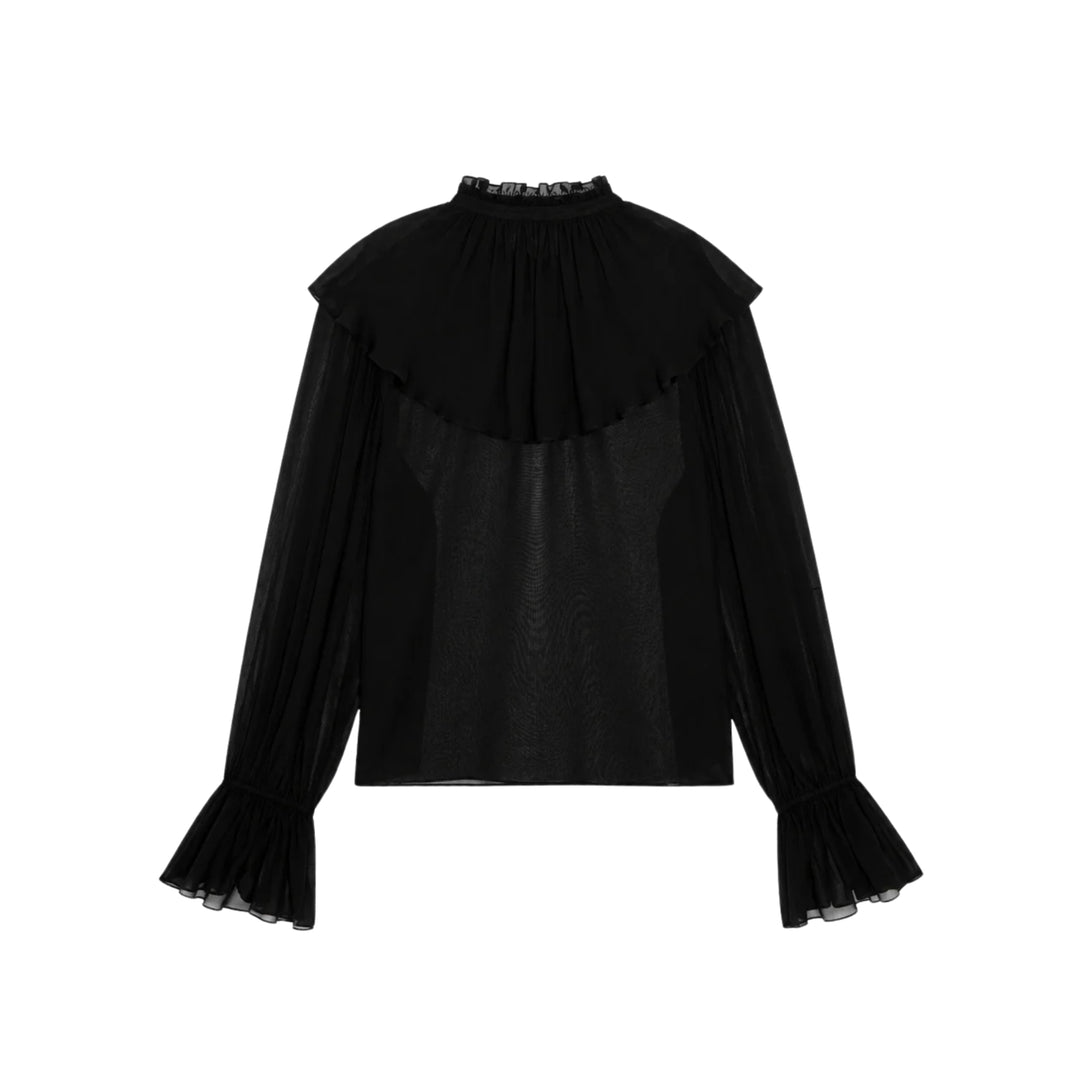 The Silk Soiree Blouse in Black