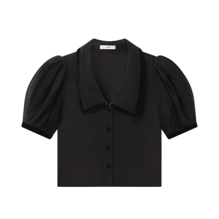 The Velvet Trim Sailor Blouse, Black