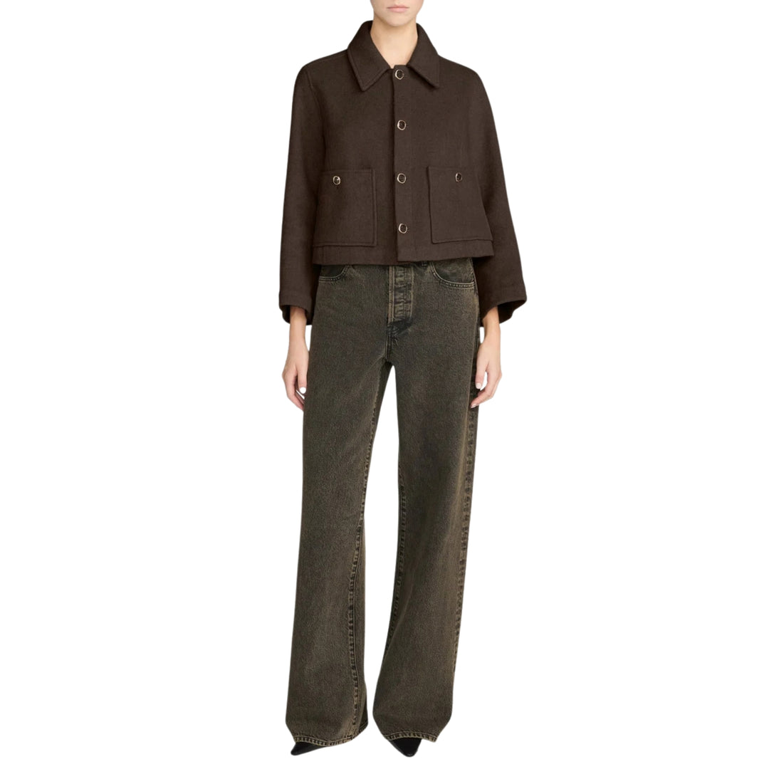 The Wool Mini Swing Jacket in Chestnut