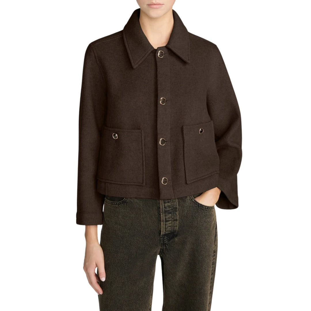 The Wool Mini Swing Jacket in Chestnut