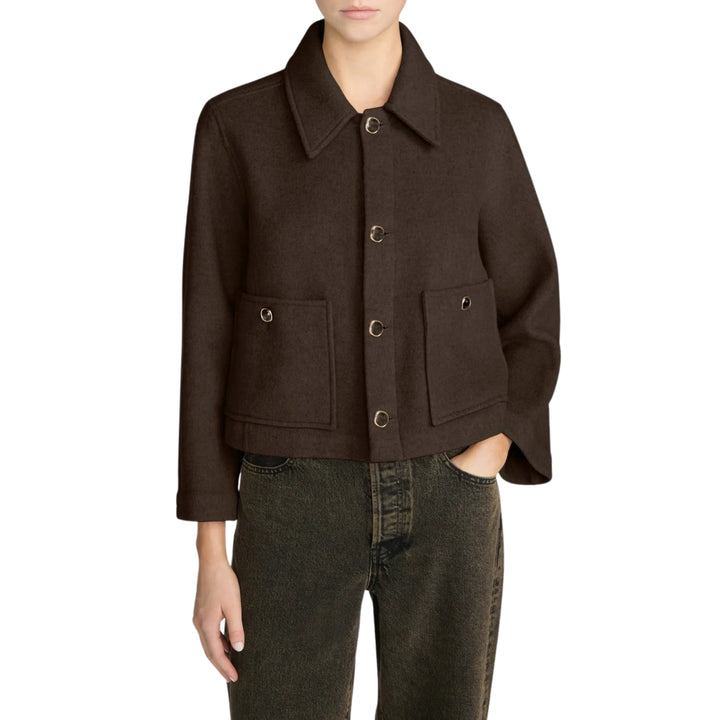 The Wool Mini Swing Jacket in Chestnut