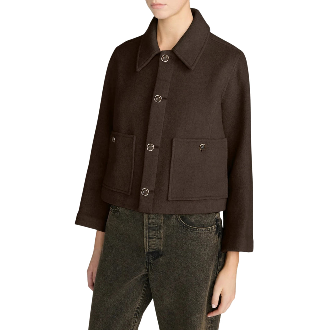 The Wool Mini Swing Jacket in Chestnut