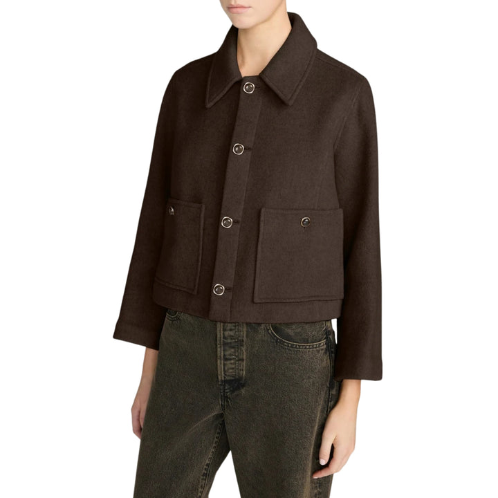 The Wool Mini Swing Jacket in Chestnut