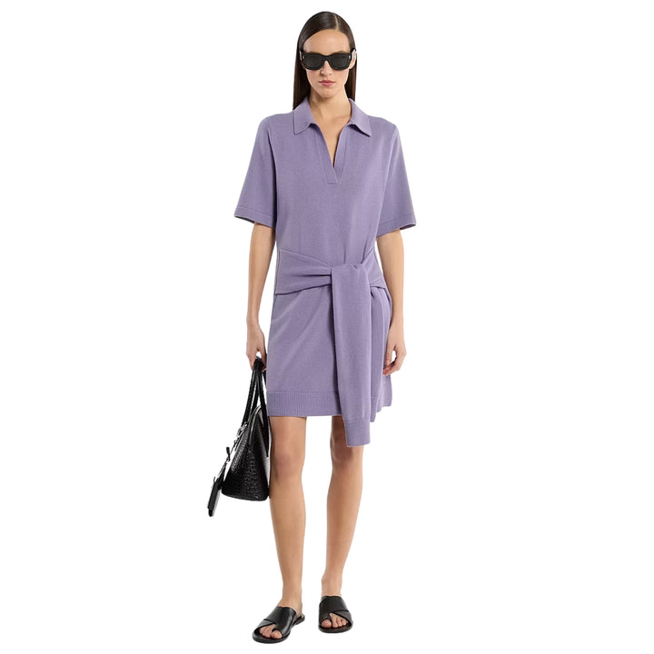 Tie Front Polo Dress in Wisteria