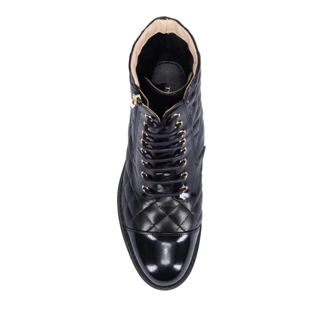 Tiffin Quilted Nappa Boot in Onyx