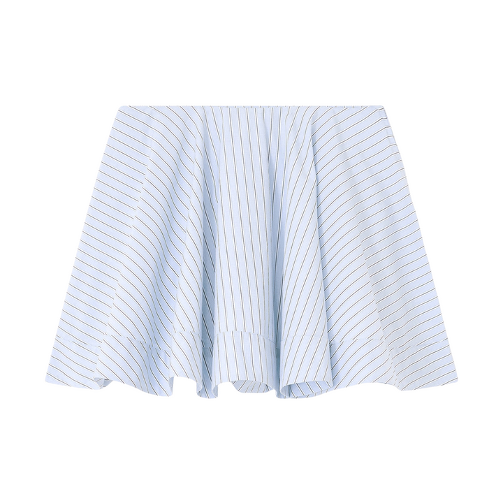 Stripe Cotton Mini Circle Skirt