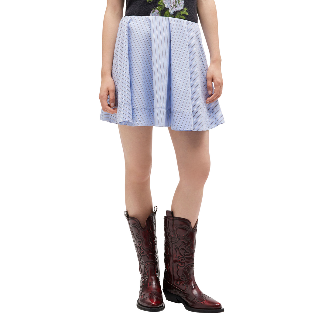 Stripe Cotton Mini Circle Skirt