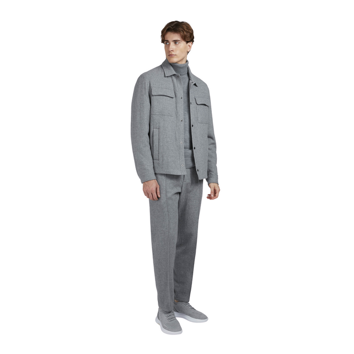 Wool Cashmere Chino Drawstring Trousers