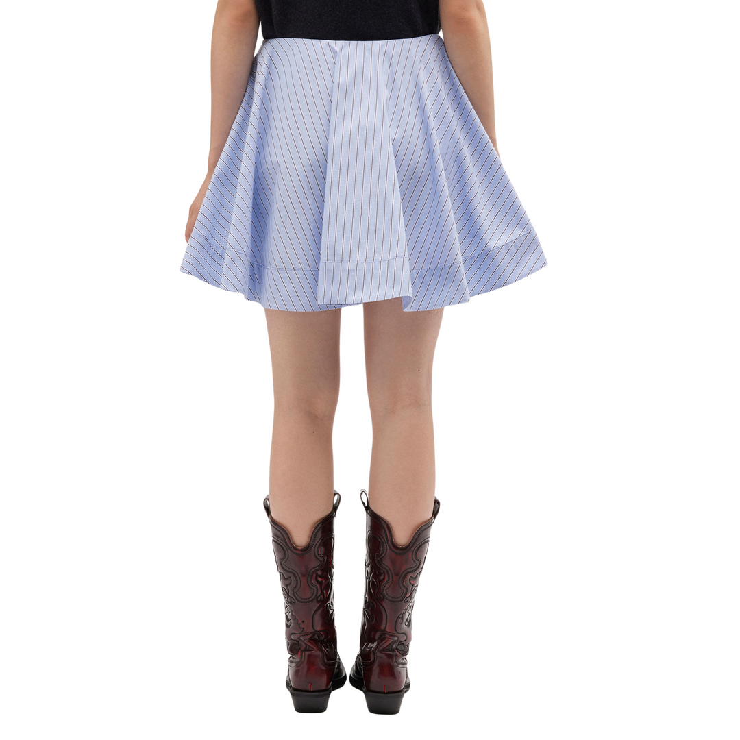 Stripe Cotton Mini Circle Skirt