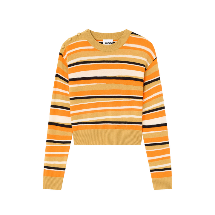 Distressed Stripe Cashmere Sweater
