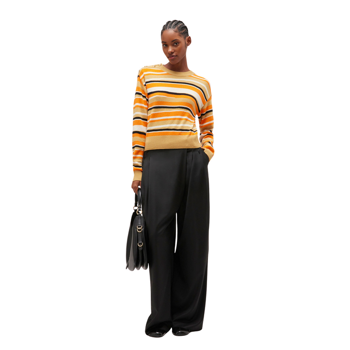 Distressed Stripe Cashmere Sweater