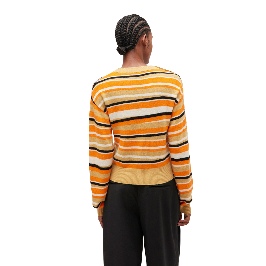 Distressed Stripe Cashmere Sweater