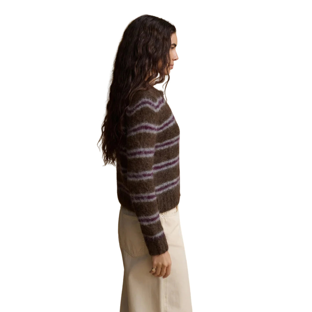Timber Cardigan in Bordeaux Stripe