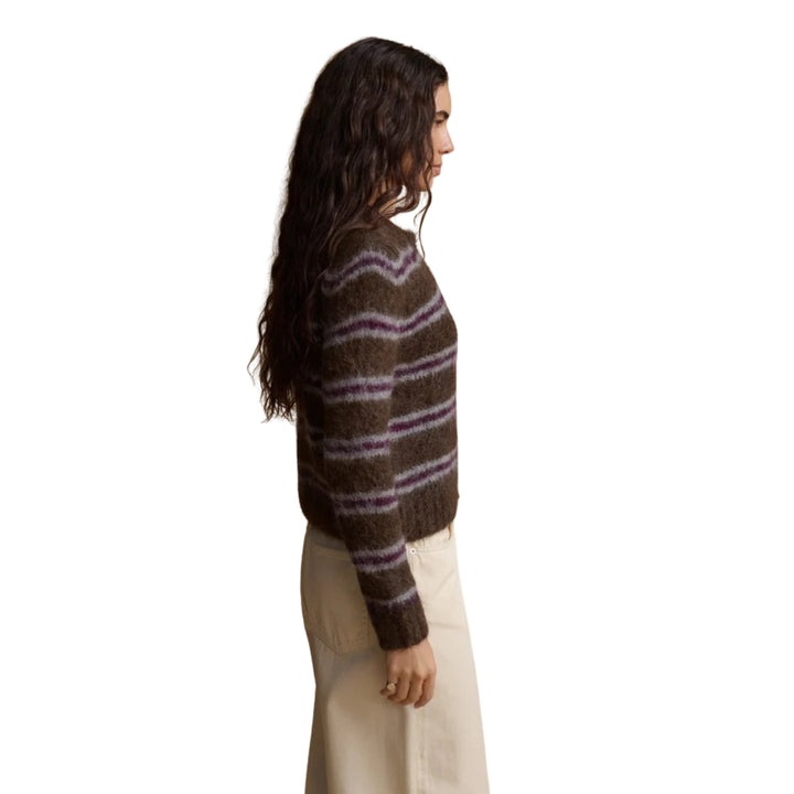 Timber Cardigan in Bordeaux Stripe