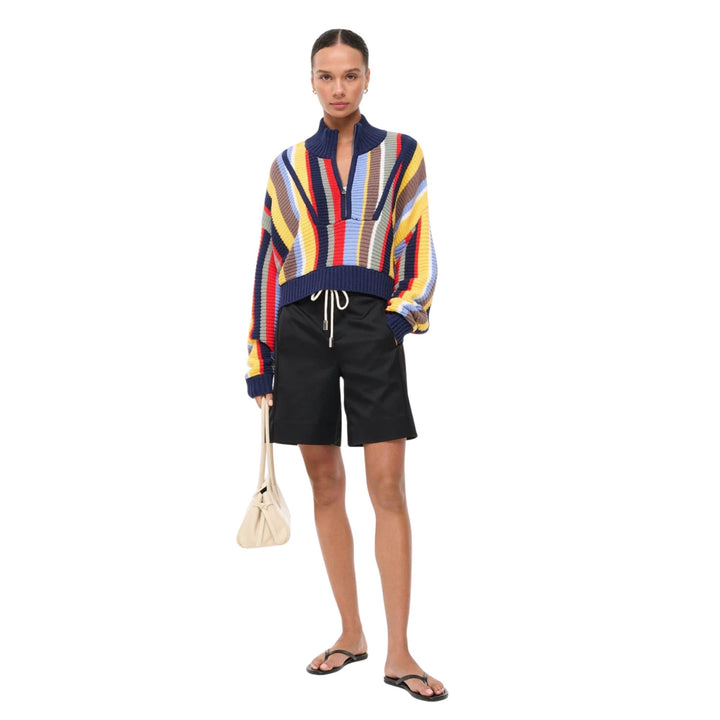 Cropped Hampton Sweater-Market Stripe-M