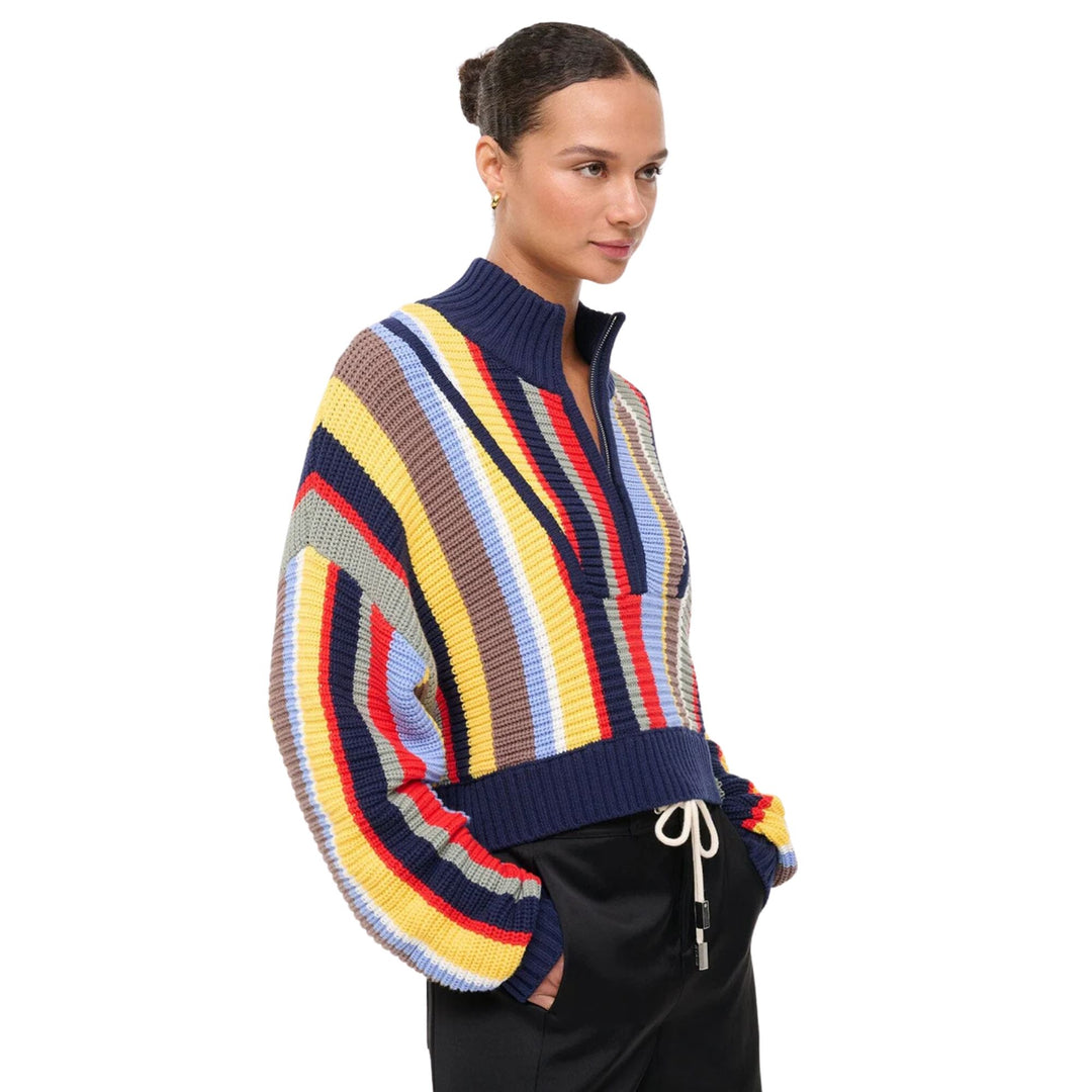 Cropped Hampton Sweater-Market Stripe-M