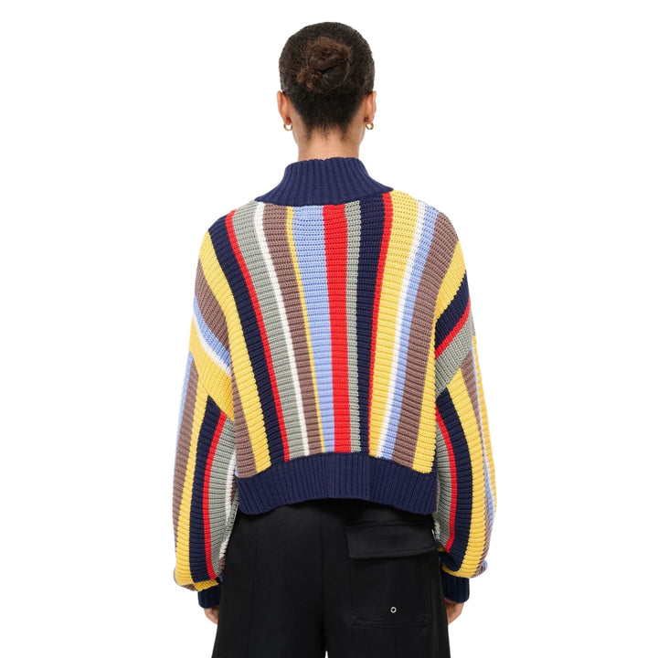 Cropped Hampton Sweater-Market Stripe-M