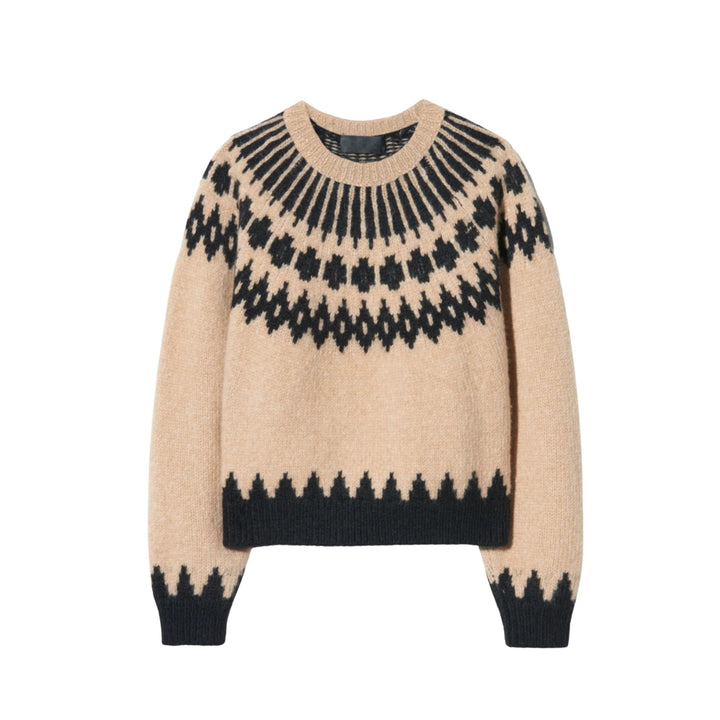 Alena Sweater in Light Camel fair isle