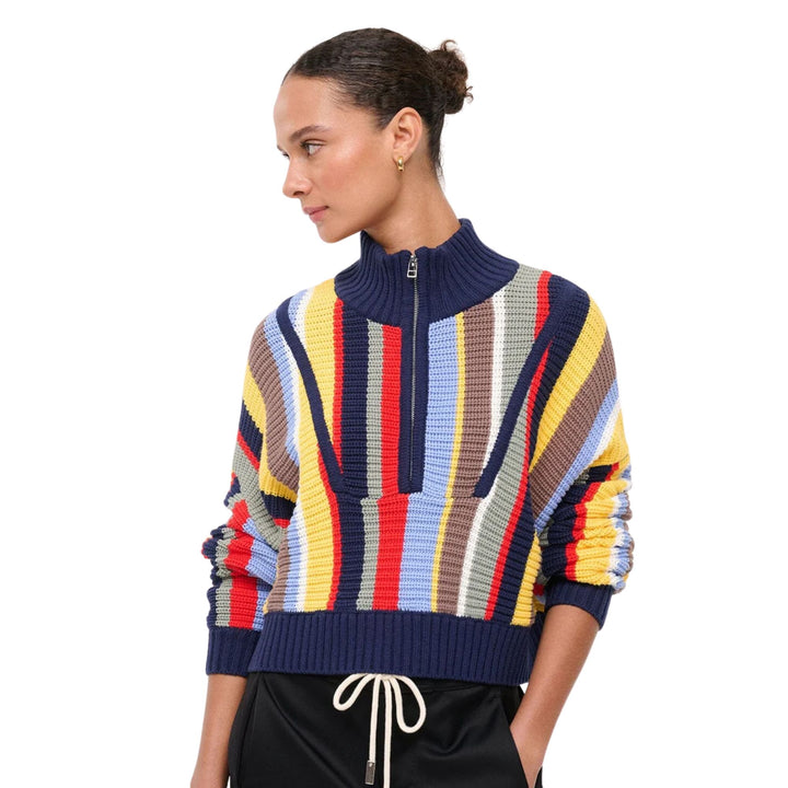 Cropped Hampton Sweater-Market Stripe-M