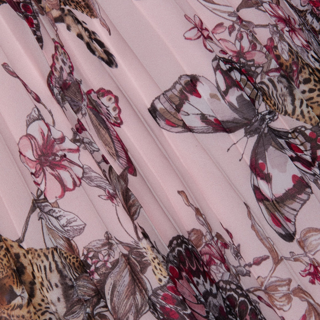 Torin Pleated Maxi Skirt in Light Nectarpink Small Multi Butterfly Jungle