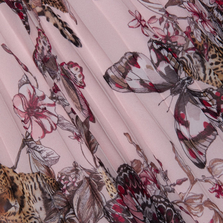 Torin Pleated Maxi Skirt in Light Nectarpink Small Multi Butterfly Jungle