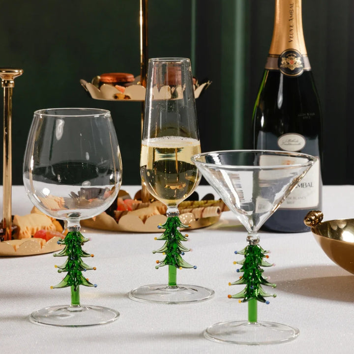 Treetop Cheers Wine Glass - Green