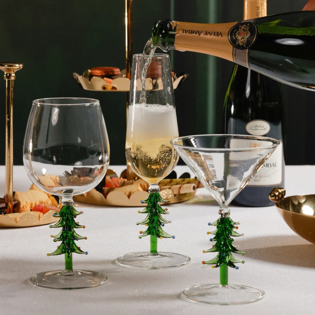 Treetop Cheers Wine Glass - Green