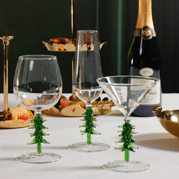 Treetop Cheers Wine Glass - Green
