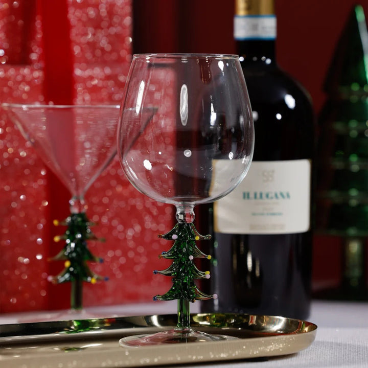 Treetop Cheers Wine Glass - Green