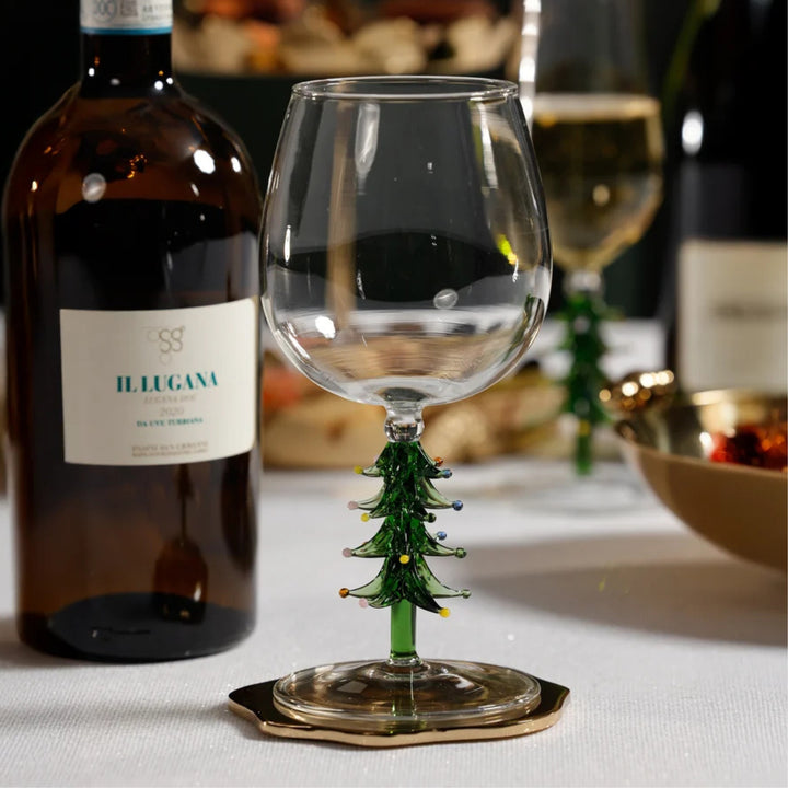 Treetop Cheers Wine Glass - Green