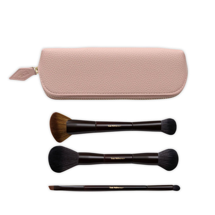 Trish McEvoy Power of Brushes Essentials Collection dual-ended luxury makeup brush set with travel pencil case