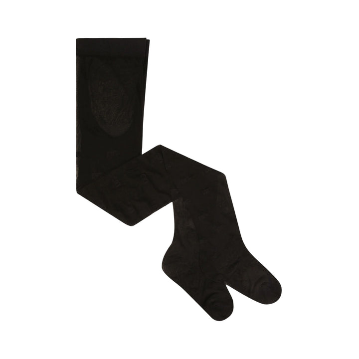 Tulle tights with jacquard DG logo
