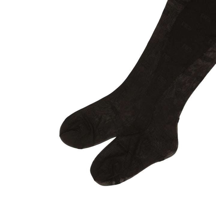 Tulle tights with jacquard DG logo
