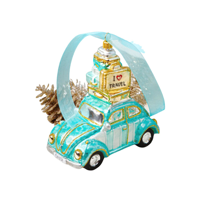 Turquoise and Gold I Love Travel Car