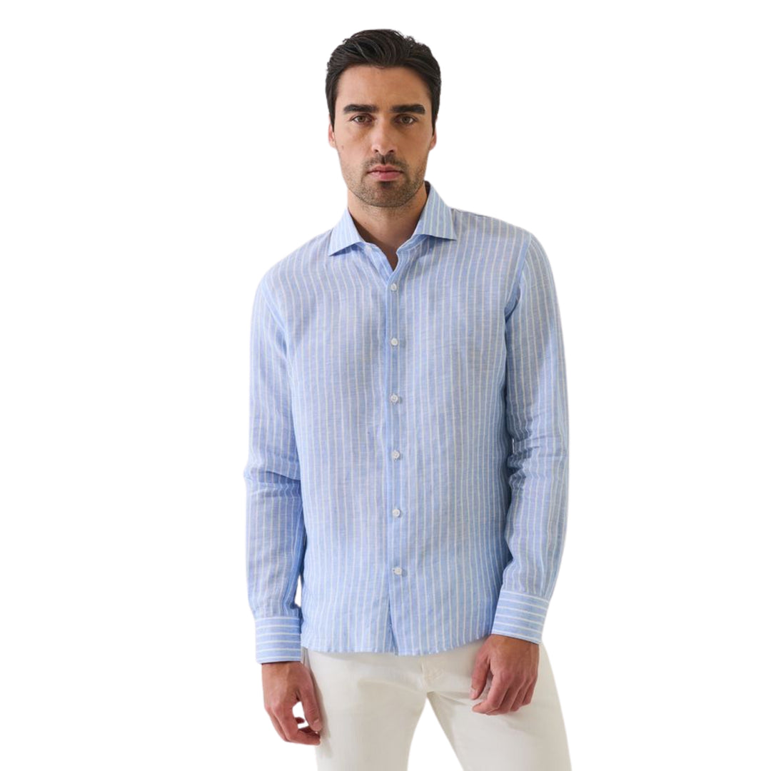 Long Sleeve Uneven Stripe Sport Shirt