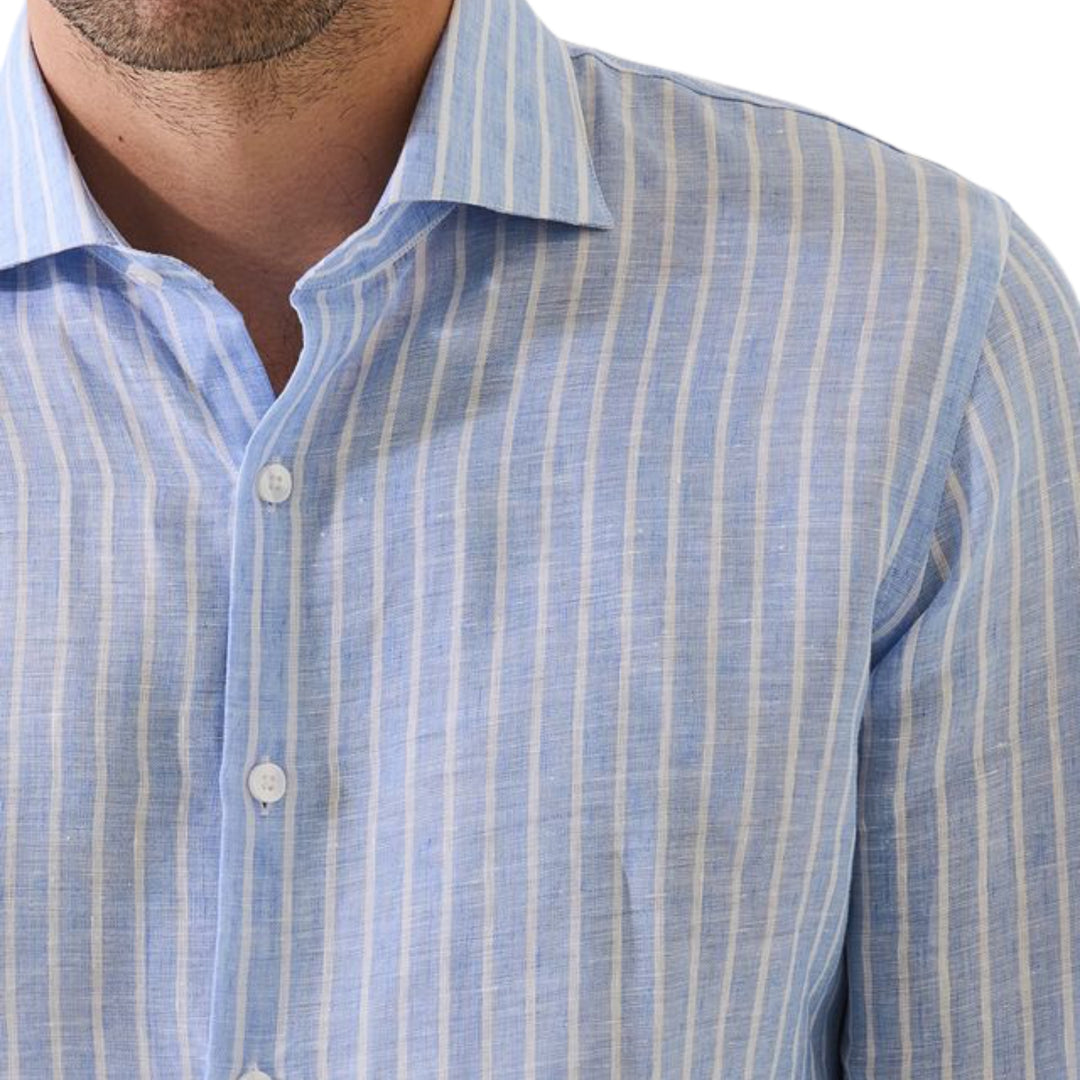 Long Sleeve Uneven Stripe Sport Shirt