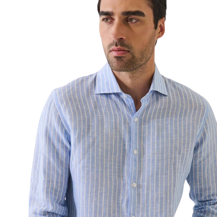 Long Sleeve Uneven Stripe Sport Shirt