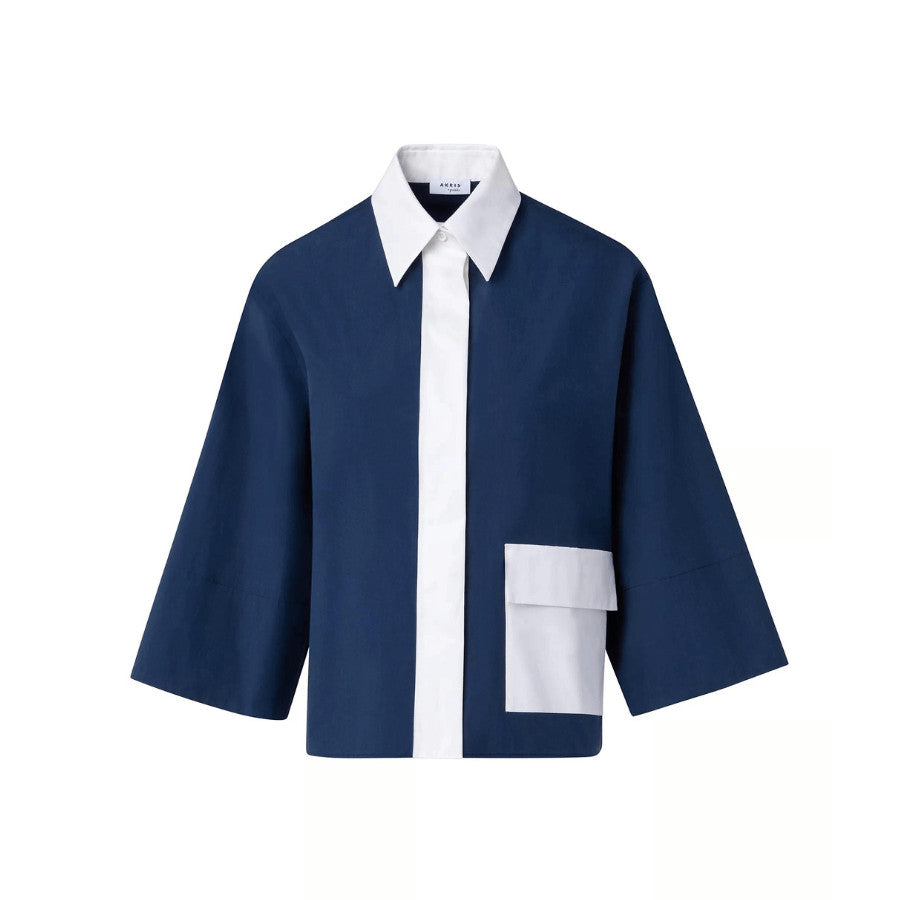 Colorblock Cotton Blouse