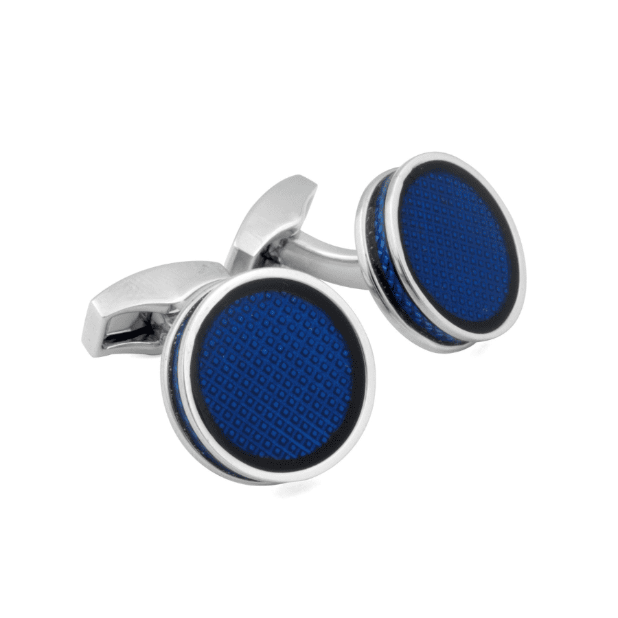 Rhodium Blue Cufflinks