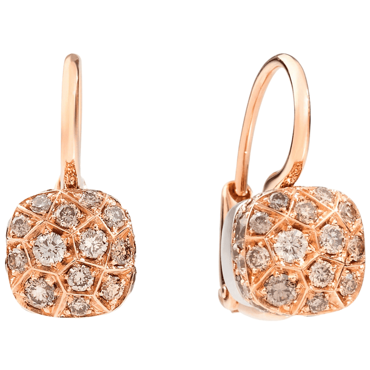 Earrings Nudo Petit with Brown Diamonds