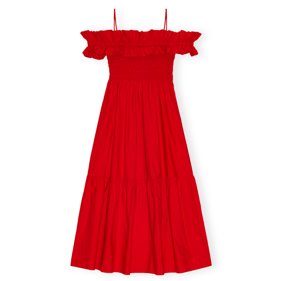 Racing Red Poplin Dress