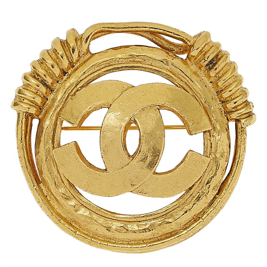 Chanel Gold Ring Border Pin