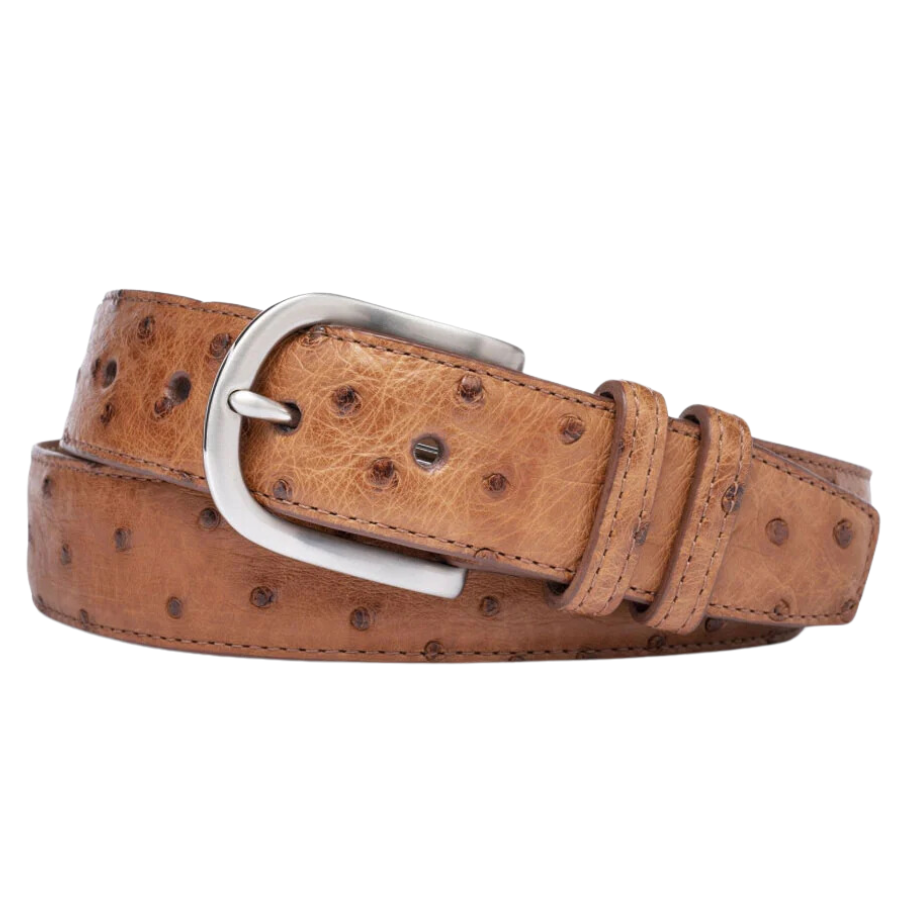 Cognac Ostrich Belt